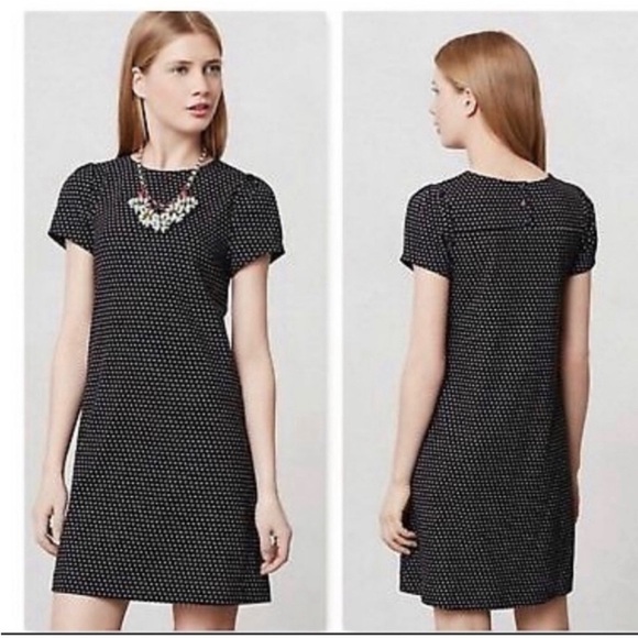 Anthropologie Maeve Polka Dot Dress Pleated Puff Sleeve Size Small - Picture 1 of 10